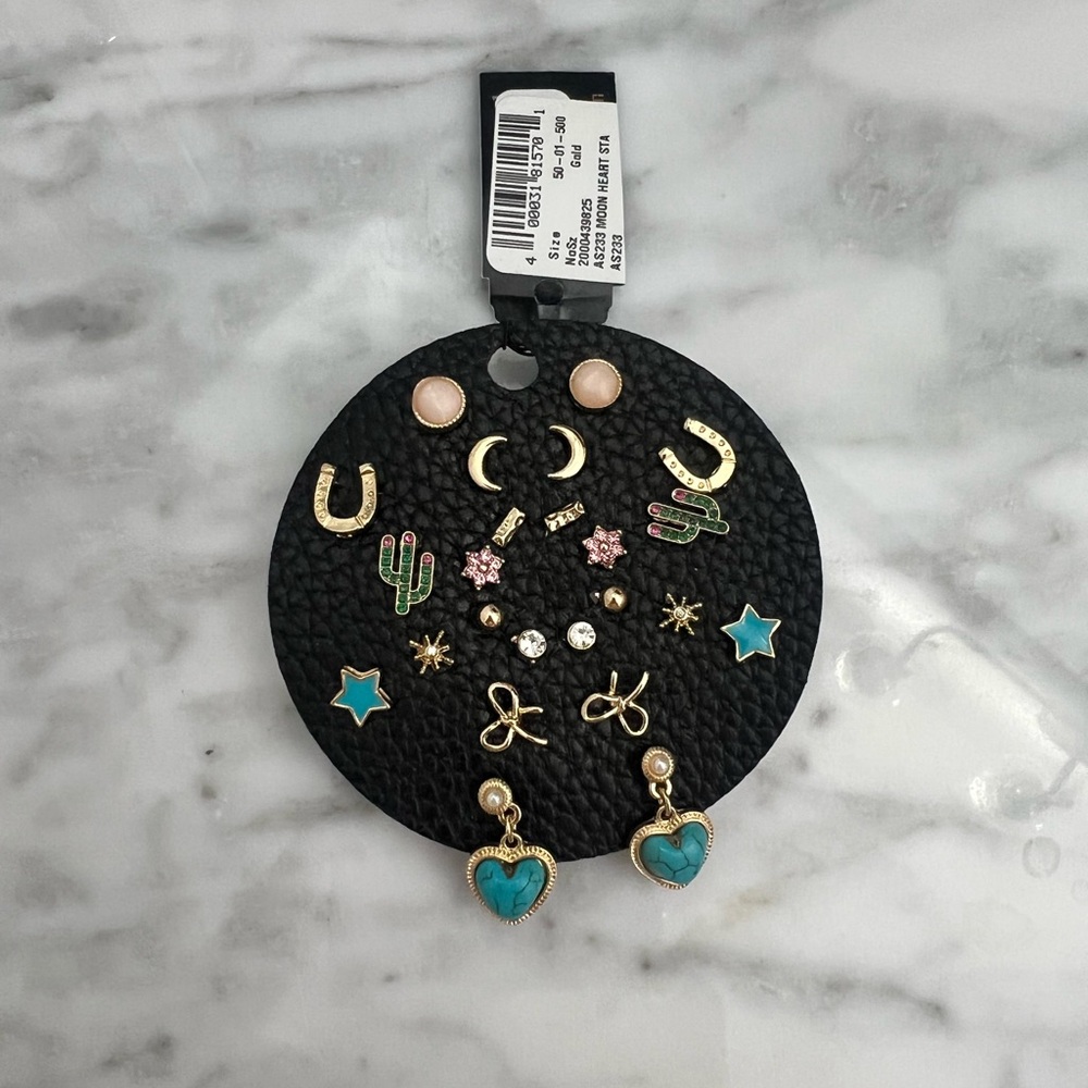 Shyanne Western Charm Earring Set - Gold, Pink, Green, Blue